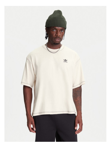 adidas Тишърт Trefoil Essentials JW0970 Екрю Regular Fit