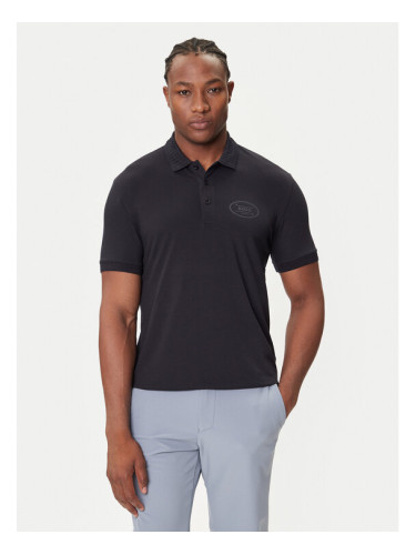 BOSS Тениска с яка и копчета 50544192 Тъмносин Regular Fit