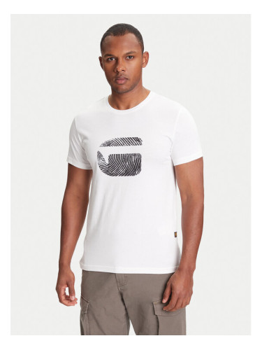G-Star Raw Тишърт Finger Print Burger D26041-C506 Бял Regular Fit