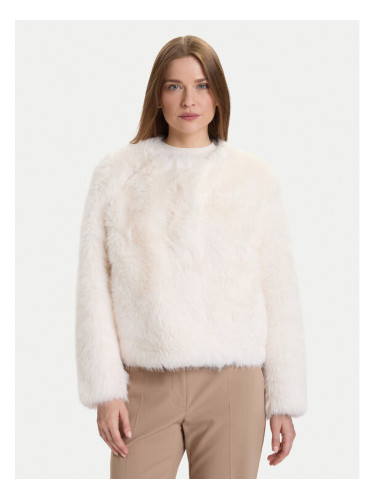 Rinascimento Кожено палто CFC0122217003 Екрю Regular Fit