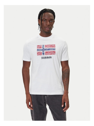 Napapijri Тишърт S-Drapeau Ss NP0A891K Бял Regular Fit