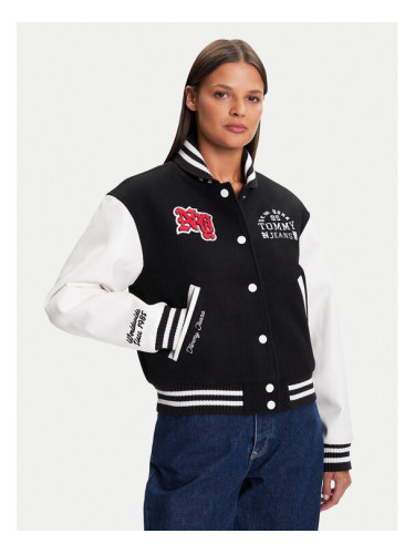 Tommy Jeans Яке бомбър Varsity DW0DW21628 Черен Regular Fit