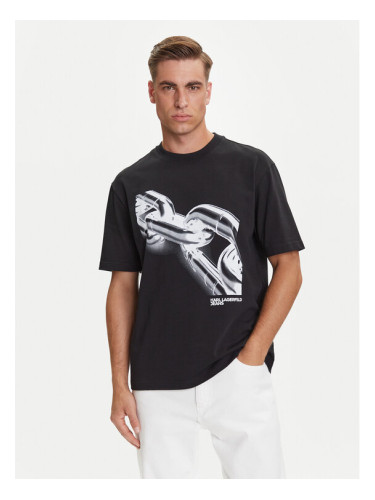 Karl Lagerfeld Jeans Тишърт A3M17032 Черен Relaxed Fit
