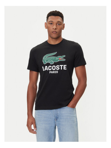 Lacoste Тишърт TH5634 Черен Regular Fit