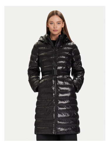 Calvin Klein Зимно палто LV044D543G Черен Slim Fit