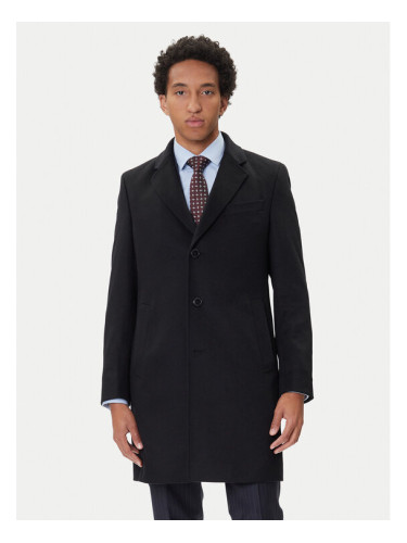 BOSS Вълнено палто Hyde 50549187 Черен Slim Fit
