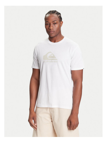 Quiksilver Тишърт Ev Comp Logo EQYZT08182 Бял Regular Fit