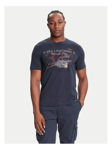 Aeronautica Militare Тишърт 252TS2472UJ00708 Тъмносин Regular Fit