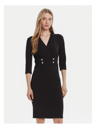 Rinascimento Коктейлна рокля CFC0126151003 Черен Slim Fit