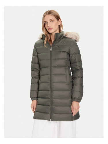 Tommy Jeans Зимно палто Essential DW0DW18864 Зелен Slim Fit