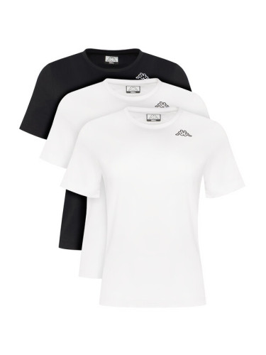 Kappa Комплект 3 тишърти Logo Sylvie 38277LW Черен Regular Fit