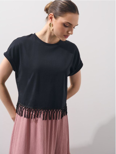 Mohito - Памучен топ - черен