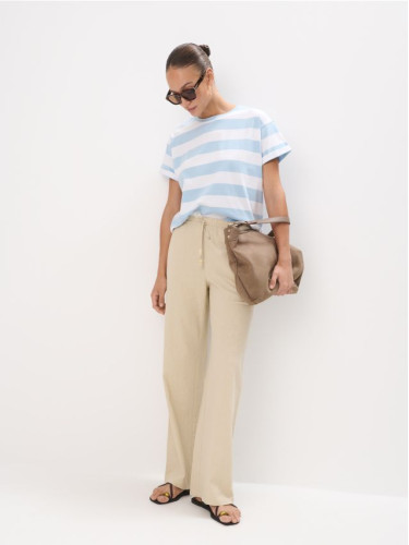 Mohito - Панталон с високо съдържание на лен - бежово