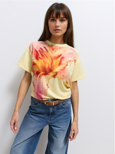 Mohito - Тениска с щампа - жълто
