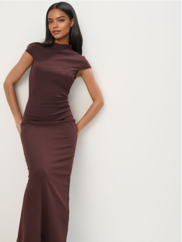 Mohito - Прилепнала миди рокля - тъмно кафяво