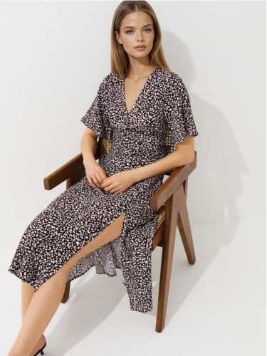 Mohito - Миди рокля с къс ръкав - кафяво