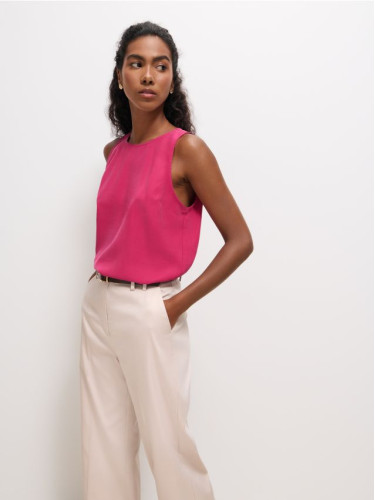 Mohito - Блуза със съдържание на модал - фуксия