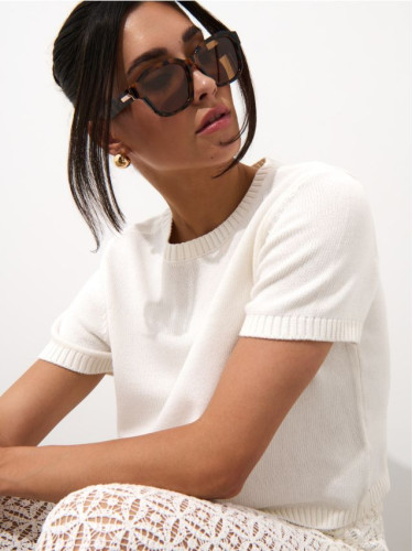 Mohito - Памучен пуловер - кремaво