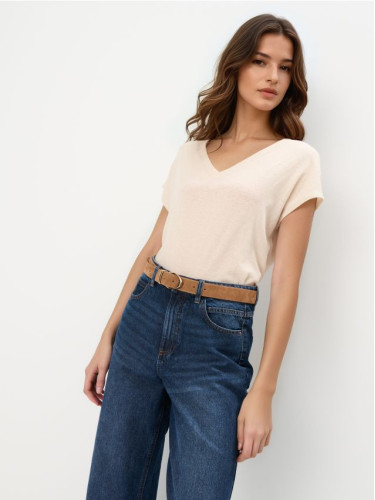 Mohito - Блуза със съдържание на лен - бежово