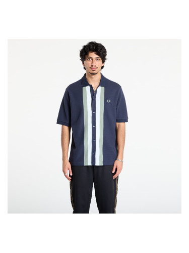 Тениска FRED PERRY Panelled Button Through Polo S Dark Airforce L