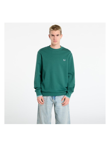Суитшърт FRED PERRY Crew Neck Sweatshirt Sprtgrn/ Trackblu M