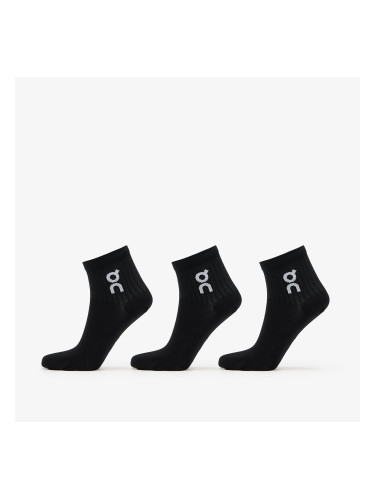 On Logo Sock Mid 3-Pack Black L