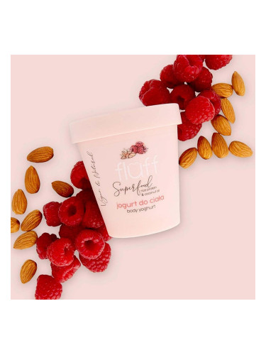 Дълбоко подхранващ йогурт за тяло с оризов протеин – Малина и бадем FLUFF Body Yoghurt