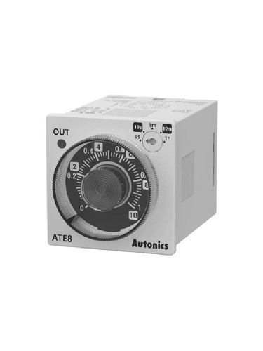 Реле за време ATE8-41, аналогово, закъснение вкл, 100~240VAC, 0.1s~1h, 30VDC/3A, 250VAC/3A, NO+NC