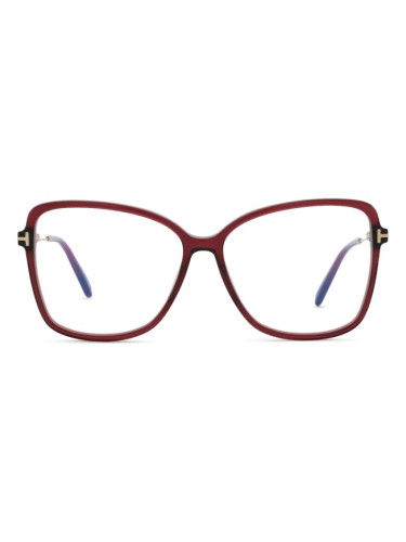 Tom Ford FT5953-B 069 55 - диоптрични очила, квадратна, дамски, червени