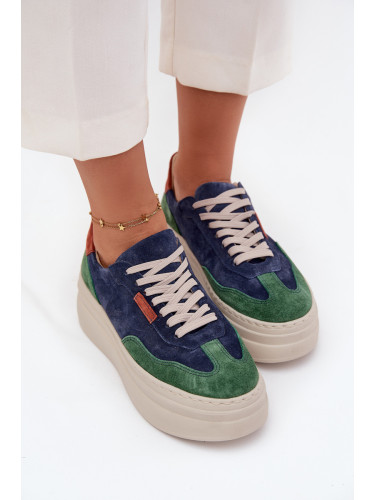 Кожени дамски кецове на платформа Zazoo