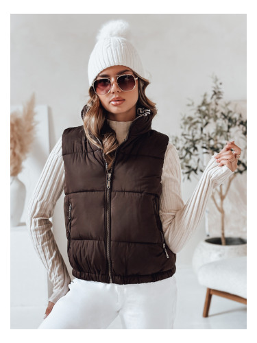 Дамски ватиран елек URBANELLE кафяв