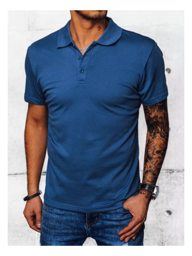 Koszulka polo męska niebieska Dstreet