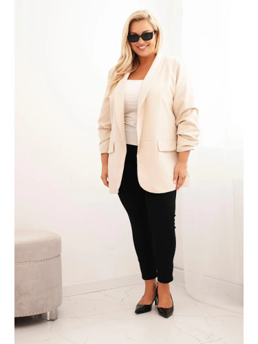 Kesi Włoski Plus Size elegant women's jacket beige