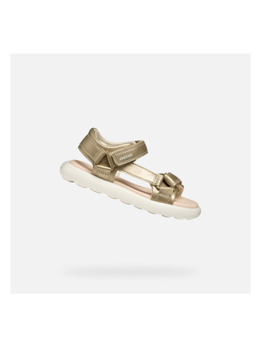 Gold Girls Sandals Geox Puffypop - Girls