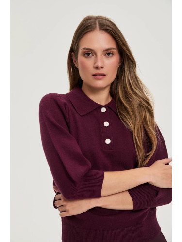 Marisse WOMEN'S SWEATER Z-SW-4811 BURGUNDY