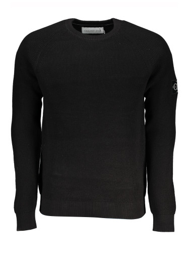 Calvin Klein Men's Regular Fit Cotton Crew Neck Long Sleeve Black Sweater