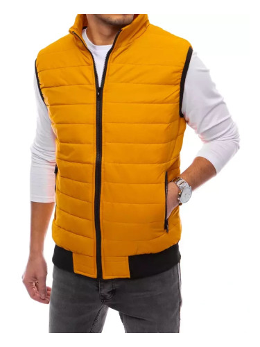 Kamizelka męska pikowana ciemnożółta Dstreet