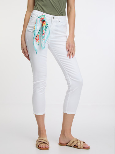 White women's skinny fit jeans with scarf Guess 1981 Capri