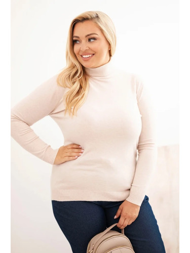 Kesi Włoski Plus Size women's sweater in classic cut viscose beige