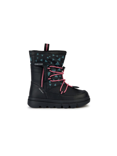 Black Girls Ankle Boots Geox Willaboom Abx - Girls