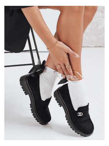 Дамски кадифени мокасини, черни