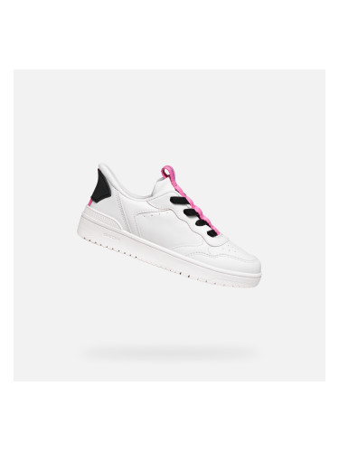 White Girls Geox Washiba Fast In Sneakers - Girls