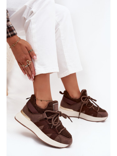 Boto Огнеупорни дамски кецове на платформа кафяви Juvira