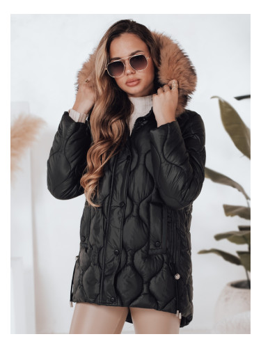 Дамско зимно яке LUMORE с качулка, каки