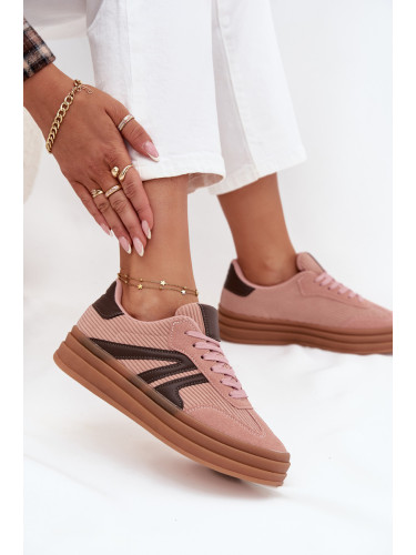 Boto Широкоспално дамски кецове на платформа Розови Skye