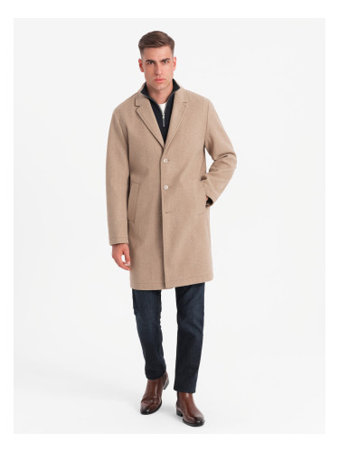 Ombre Men's lightweight single-breasted coat - beige