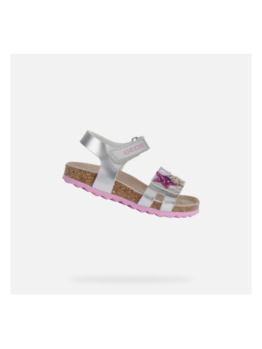 Silver Girls Sandals Geox Chalki - Girls