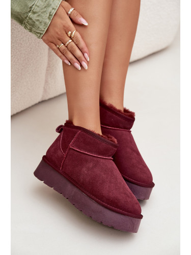 Boto Модерни велурени ниски снежни ботуши бордо Nucca