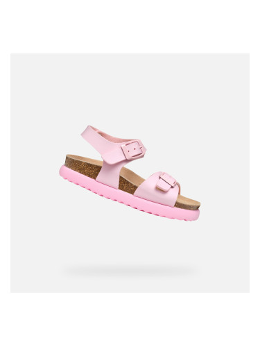 Pink Girls Sandals Geox Sandalubblebow - Girls