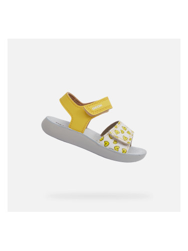 Yellow Girls Sandals Geox Lightfloppy - Girls
